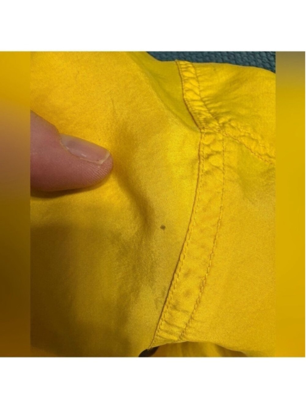 Vintage Yellow Silk Button Up Shirt Oversized Small - Picture 6 of 13